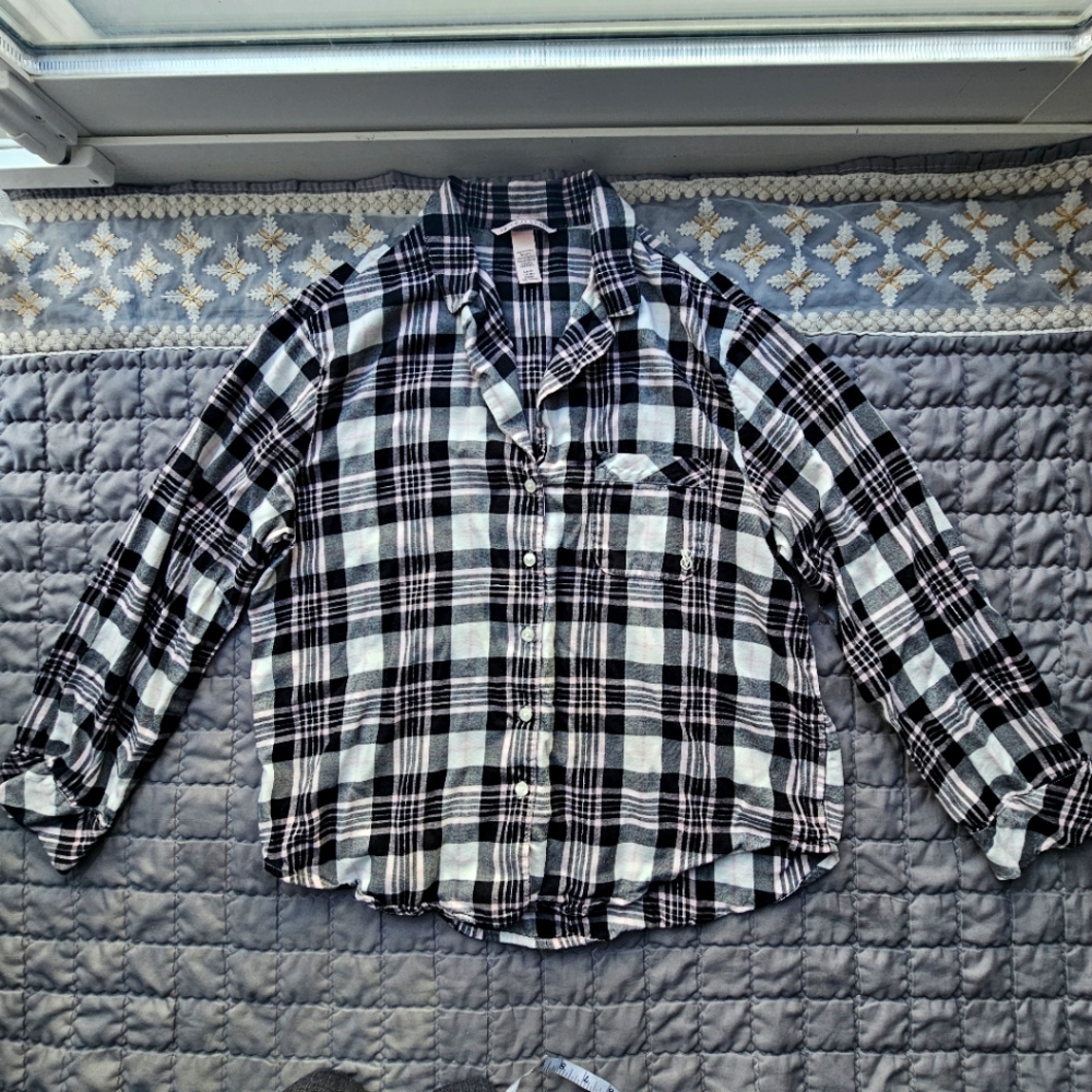 Victoria Secret plaid Sleepshirt L